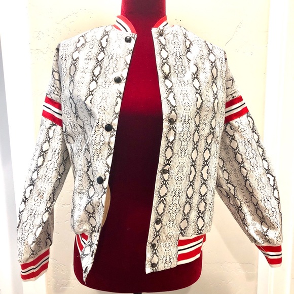 snakeskin bomber jacket
